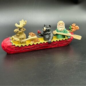 Midwest Cannon Falls Santa Canoe Figurine Animals All Creatures Great Small RV